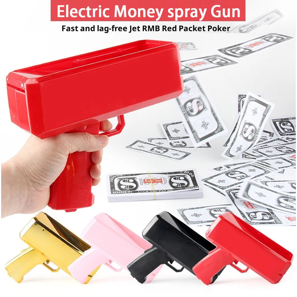 Shoot Money Gun Toy Funny Party Game Banknote Shoot Pistol Paper Money Wedding Birthday Decoration Shooter Throwing Toys Kids