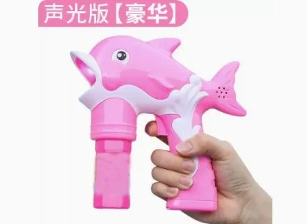 Online celebrity fully automatic bubble blowing water electric bubble blowing machine Children's toy dolphin machine gun