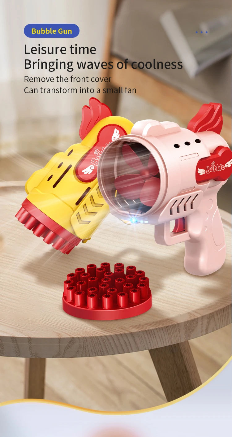 Clearance_Light-Up Bubble Gun - 29-Hole Gatling Blaster for Boys & Girls 6-14 Years Old(Batteries & Bubble Liquid Not Included)_